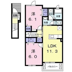 ハピネス池田Ｂの物件間取画像